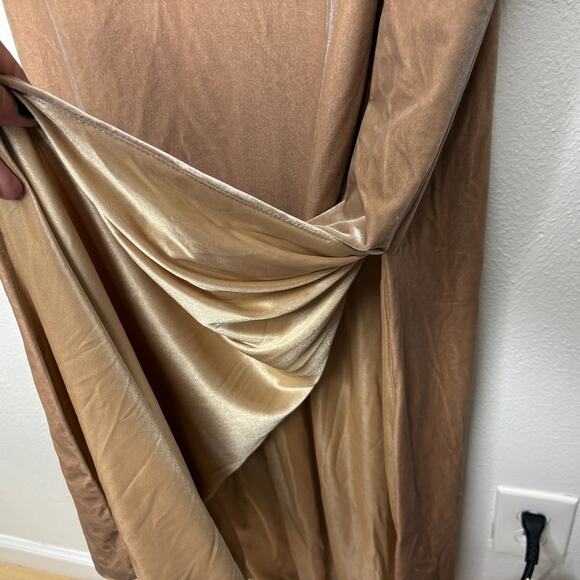 Revelry Size 18 Skye Velvet Slip Dress Champagne Maxi Formal Prom Bridesmaid - Picture 4 of 11